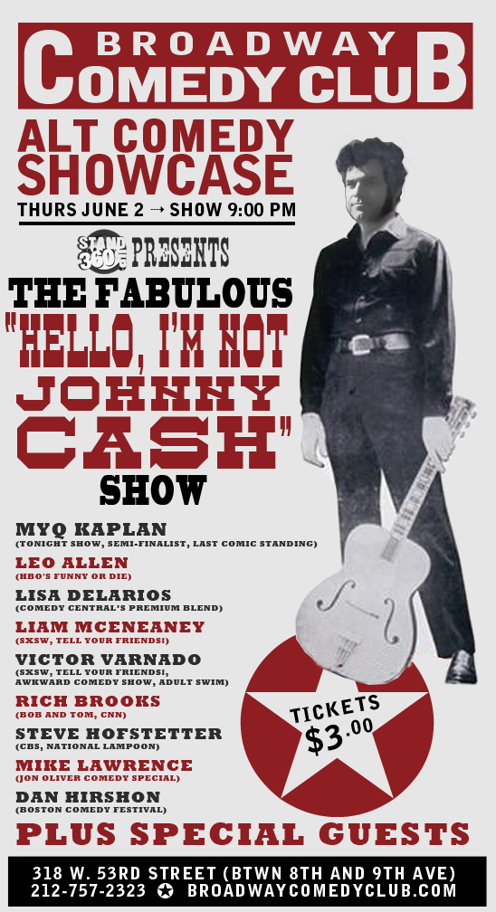 Broadway Comedy Club alt comedy showcase poster
